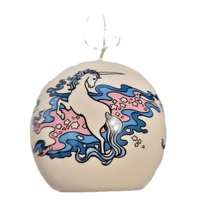 Vintage Pink and Blue Unicorn Potpourri Ornament, Unicorn Ball Home Decor
